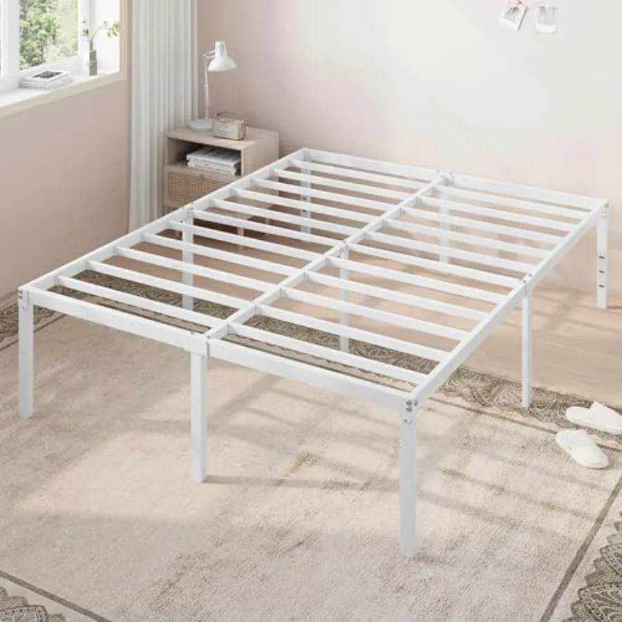 

Металлическая кровать-платформа 18 дюймов с местом для хранения, не требует пружинного блока и проста в сборке