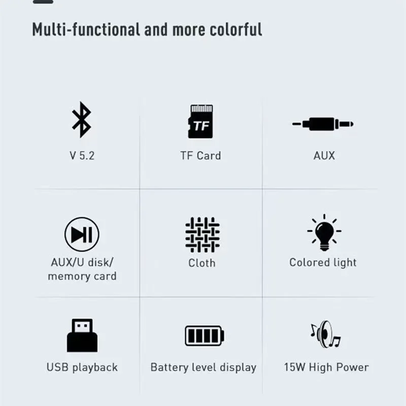 Subwoofer wireless portatile da esterno con audio surround a 360 gradi con unità USB Scheda TF Ingresso AUX Design creativo a goccia d'acqua Altoparlante BT5.2