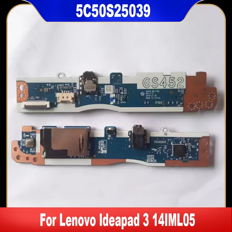 

5C50S25039 For Lenovo Ideapad 3 14IML05 14IIL05 14ITL05 81WA 81WD Audio Power Botton SD Card Reader Board GS452 NS-C781