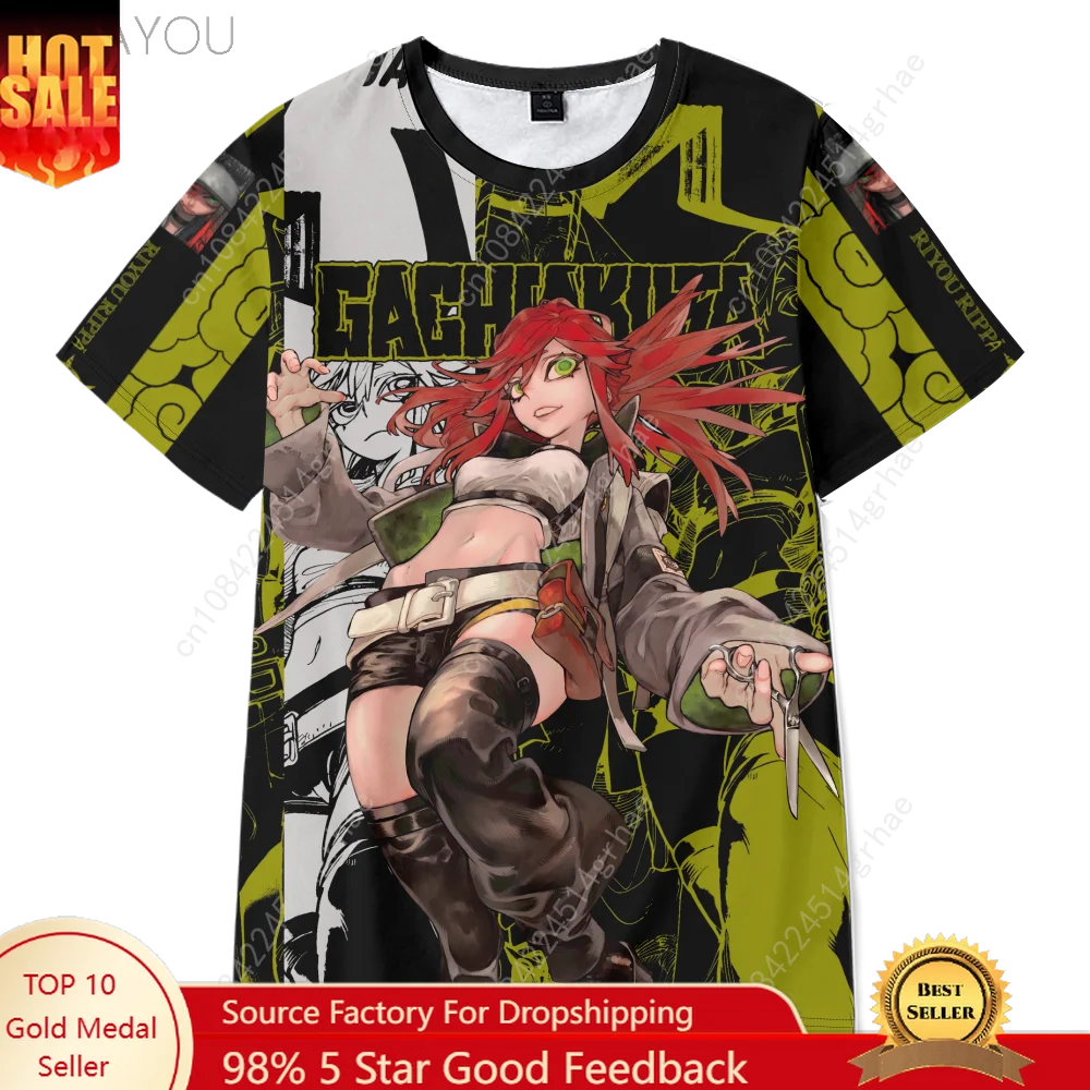 

Gachi akuta T shier Anime Harajuku Street 3D Print Men Tops Lightweight Funny Comic Streetwear Gachiakuta Cosplay kids