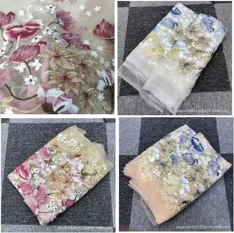 90-130CM Hot selling special edition flower embroidery fabric eBay cross-border exclusive dress windbreaker qipao clothing