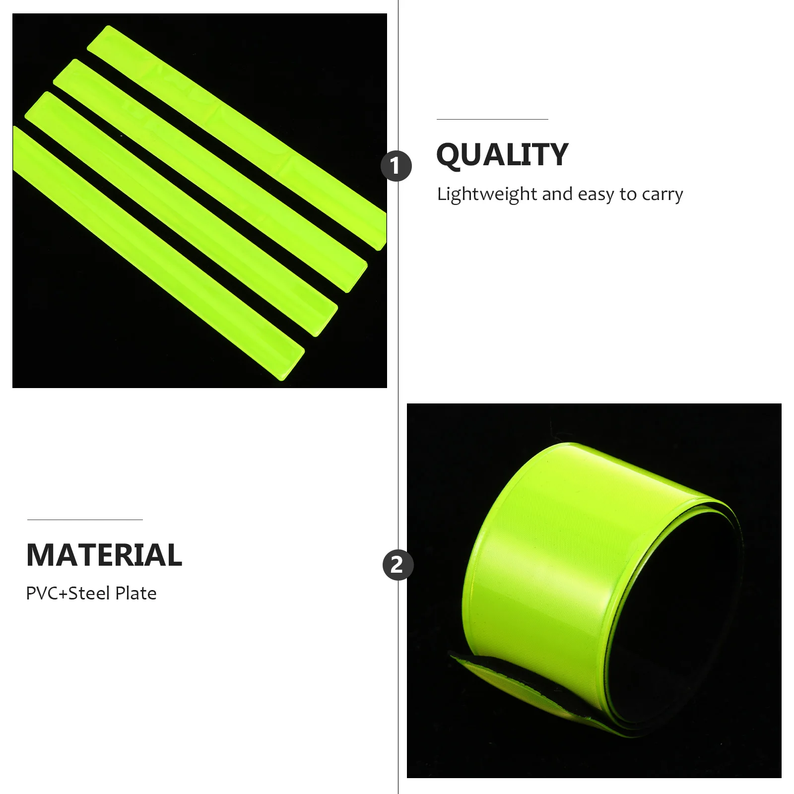

6 Pcs Reflective Bracelet Cycling Riding Reflector Tape Straps Bands Wristbands Bike Gear Visibility Sports Arm Girl Armbands