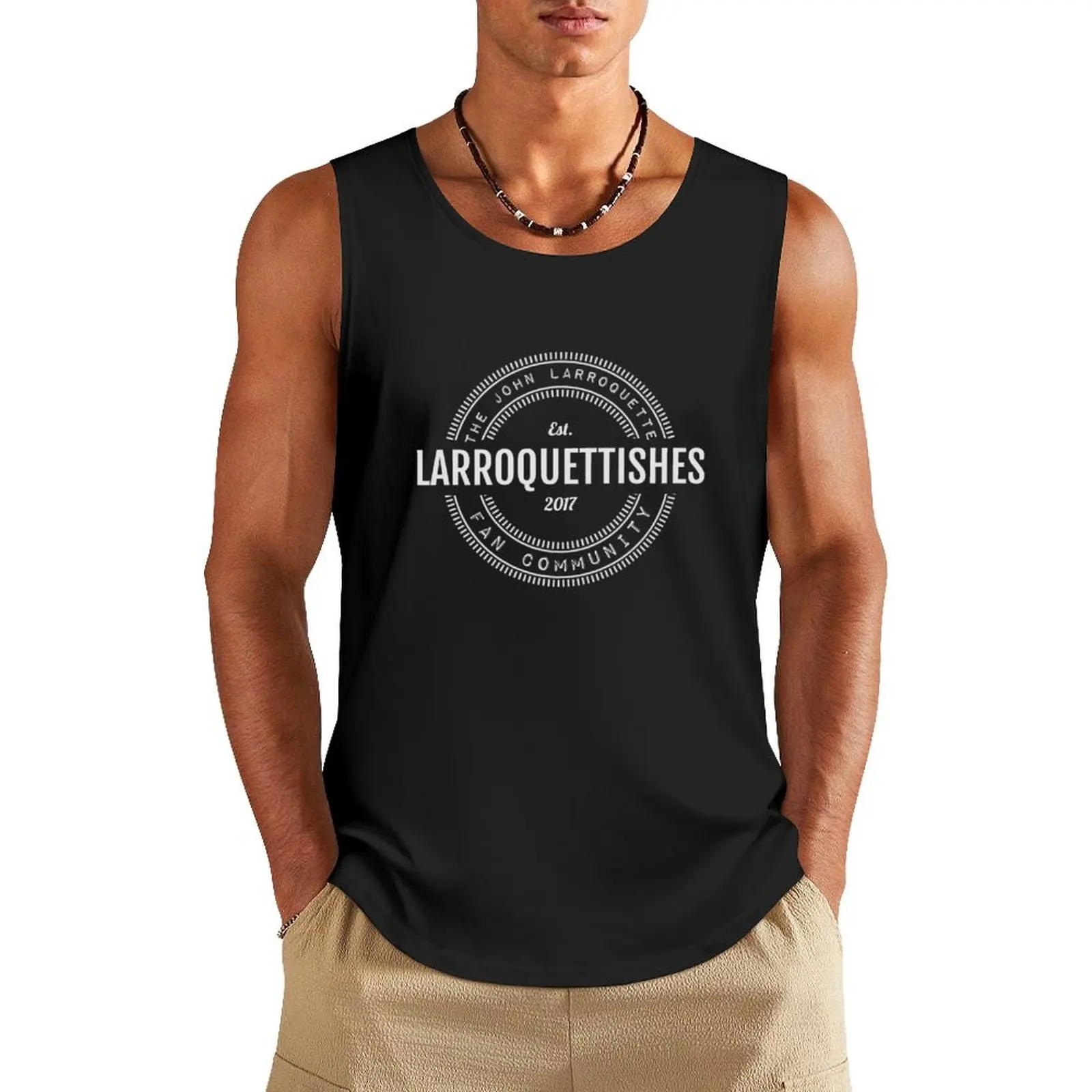 

Larroquettishes Tank Top Men's vest gym clothing Vest male