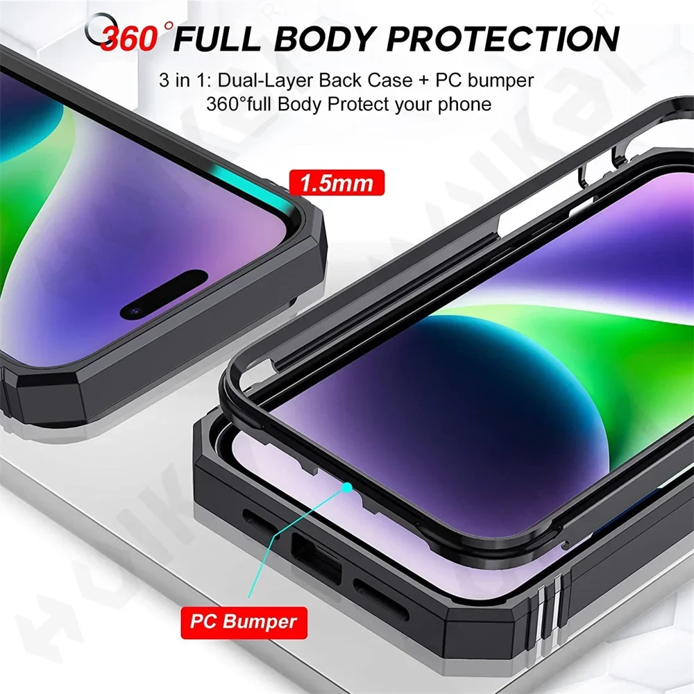 Case For iPhone 16 15 14 13 12 11 Pro XS Max XR Plus Camera Slide Military Grade Armor Protection 360 Degree Rotate Armor Cover