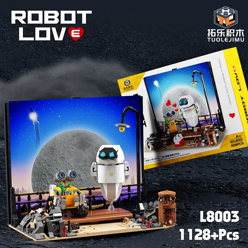 Robot Building Blocks Walle Eva Eve Streetscape Desktop Decoration Puzzle Assembling Model Toy Birthday Gifts for Boys and Girls