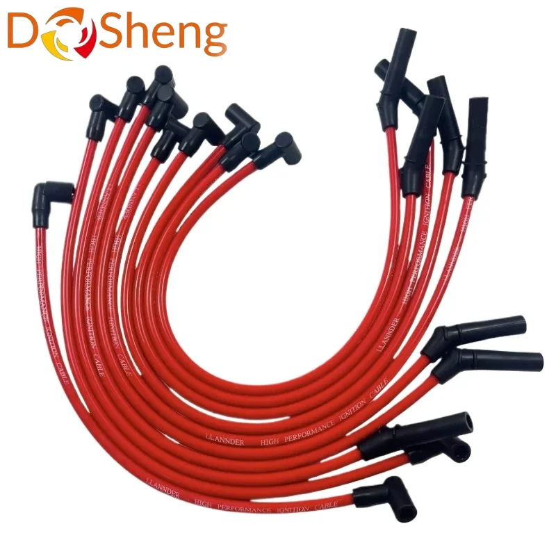 

M12259R301 5.0L 5.8L Mustang Ford Racing 9MM Engine Spark Plug Ignition Wire Sets - Red Fit For Ford F-150 Mustang 1995-1996