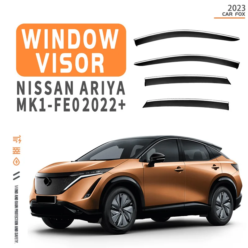 

For NISSAN ARIYA FE0 2022+ Car Window Visor Awning Shelters Windshield Side Window Rain Sun Shade Auto Accessories Car Styling