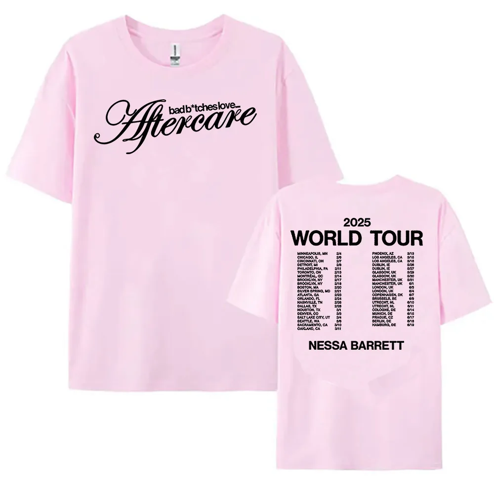 سيئة B **ches الحب الرعاية اللاحقة تي شيرت 2025 جولة حول العالم نيسا باريت التي شيرت الصيف القطن عالية الجودة تي شيرت للنساء الجرافيك المحملة