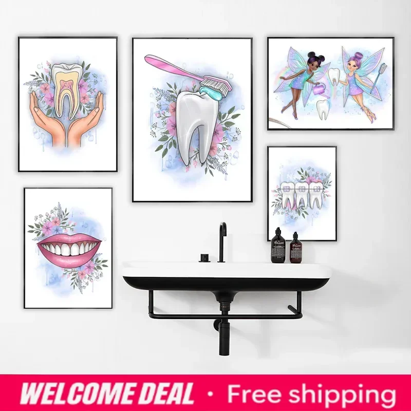 Tooth Implant Canvas Wall Painting Dental Art Poster Dentist Anatomy Prints Medical Wall Art Pictures Hospital Clinic Decorat