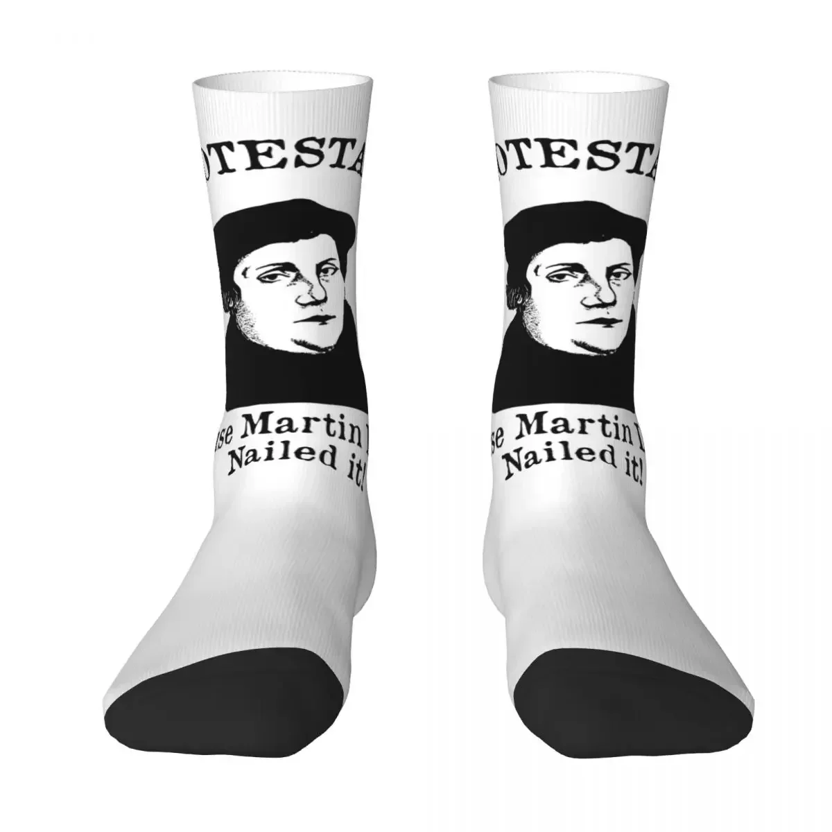 

Protestant Because Martin Luther Nailed It Protestant Reformation Socks Harajuku Super Soft Stockings All Season Long Socks
