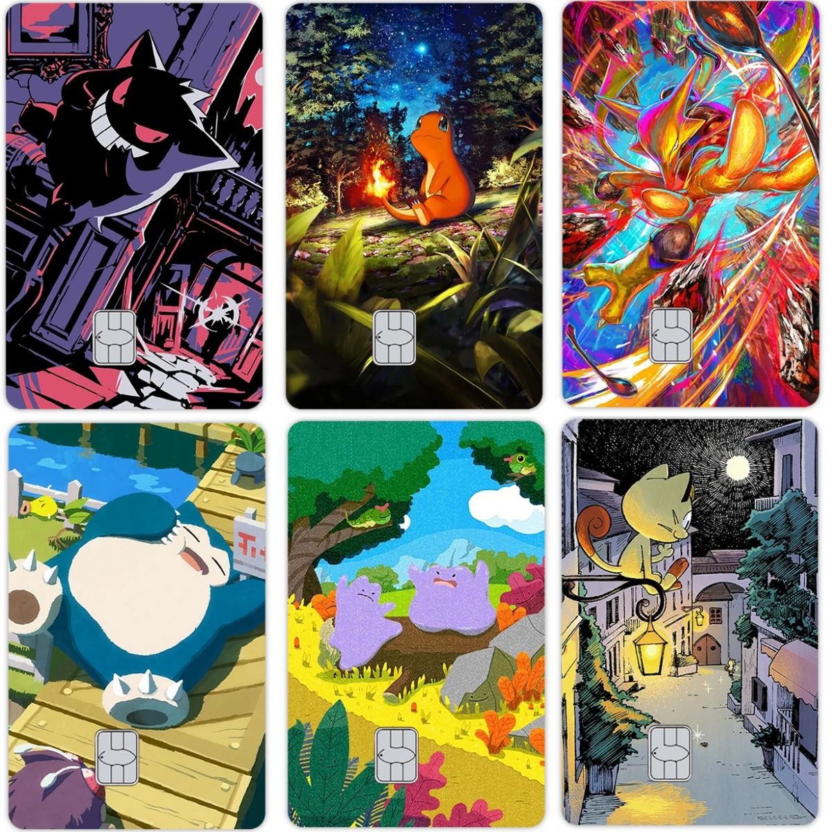 

Creative Gengar Charizard 1pc Credit Card Debit Card Diy Skin Stickers Film for Visa Bus Transportation Card Pvc Decal Cover Toy