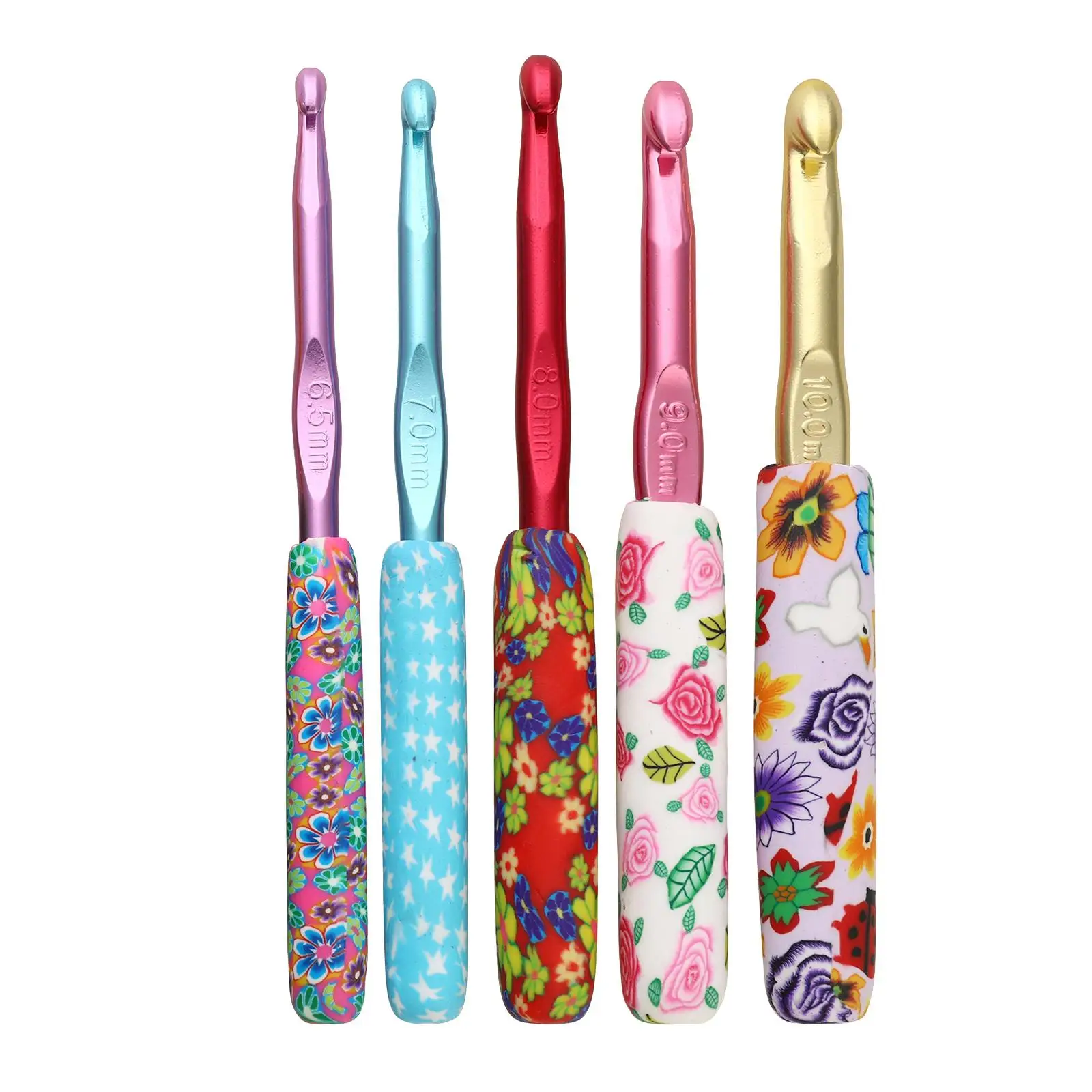 5cs Aluminum Crochet Kitting Weaving Craft Yarn Tool Accessories