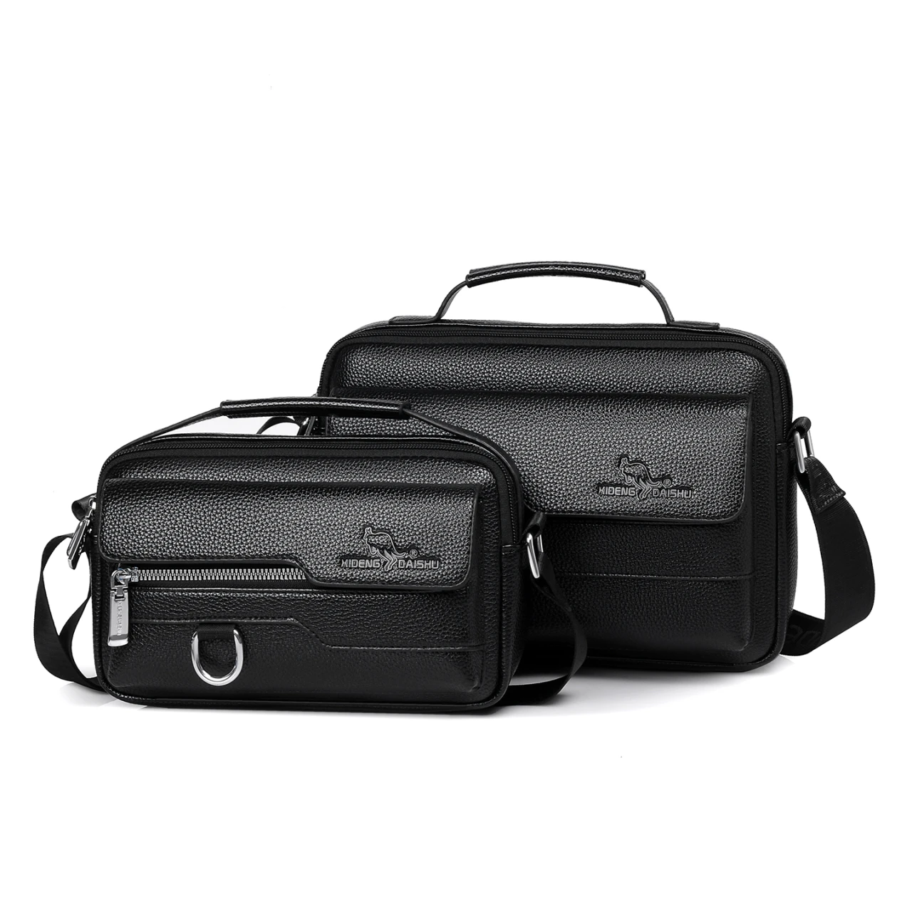 Men'S Messenger Shoulder Briefcase Business Square Tote Male PU Leather Cross Handbag Crossbody Square Side Phone Pouch Hand Bag