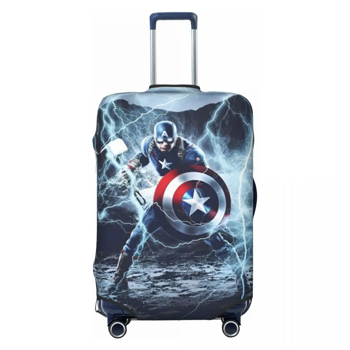 Captain America 3D Printing Suitcase Cover Fashion LOGO Business Vacation Elastic Luggage Supplies Protector