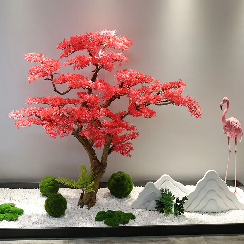 Welcome pine artificial tree red maple chicken feet maple wishing tree large fake tree ornament