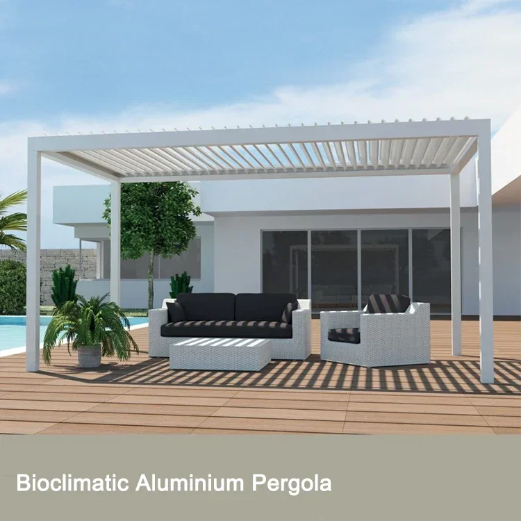 Tetto apribile per esterni personalizzato 5x5m tetto per terrazza automatizzato impermeabile sistemi di lamelle per pergola