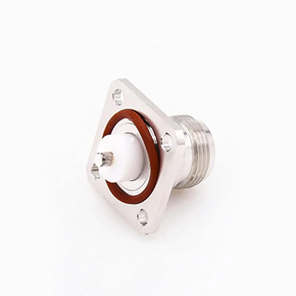 N Waterproof Type Connector Welding Plate 4 Hole Flange Straight Female Solder PCB Mount