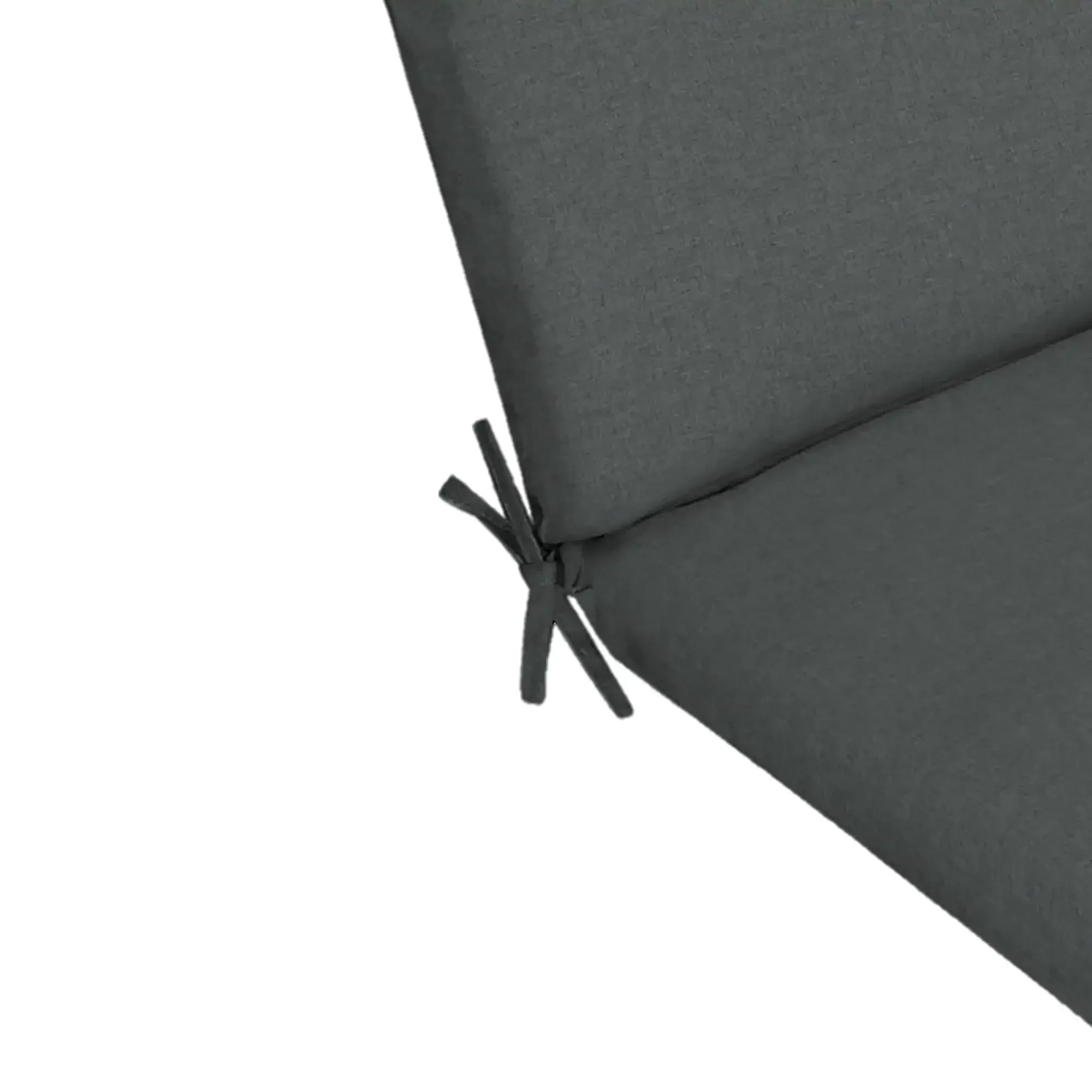 Cuscino per sedia da esterno rettangolare grigio, cuscino per sedile da patio resistente all'acqua 44x21 pollici con fascette, durevole e lavabile in lavatrice