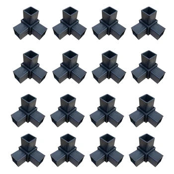 32X32 ימין זווית עיקול מחבר פלדת צינור פלסטיק מדף הדוקה תיקון חלקי פינת L T סוג מעקה בטיחות מרפסת ארון 16pcs