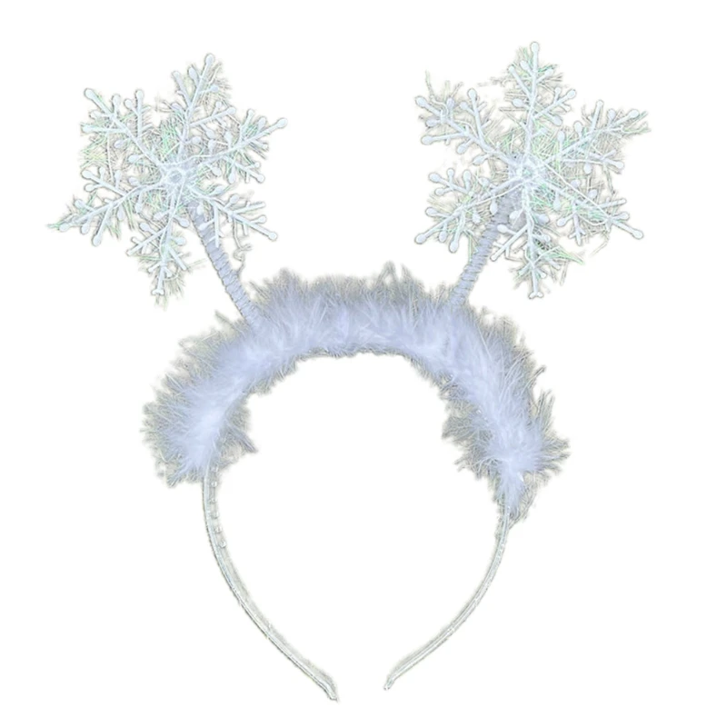 Hair Bands Snowflake Headband Christmas Glitter Hairband Party Decor Supplies for Creative Holiday Props