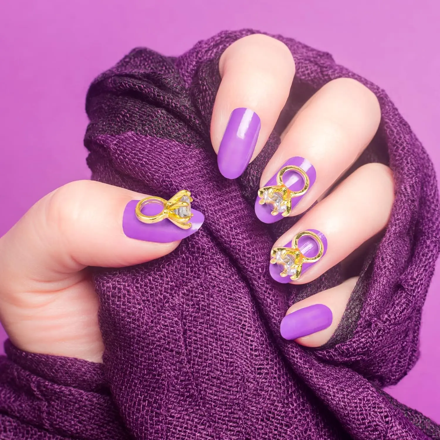 Anillo de diamante brillante para decoración de uñas, 2 uds., circonita 3D, anillo de aleación de diamante grande, piezas de joyería para uñas, piezas de uñas de boda japonesas DIY