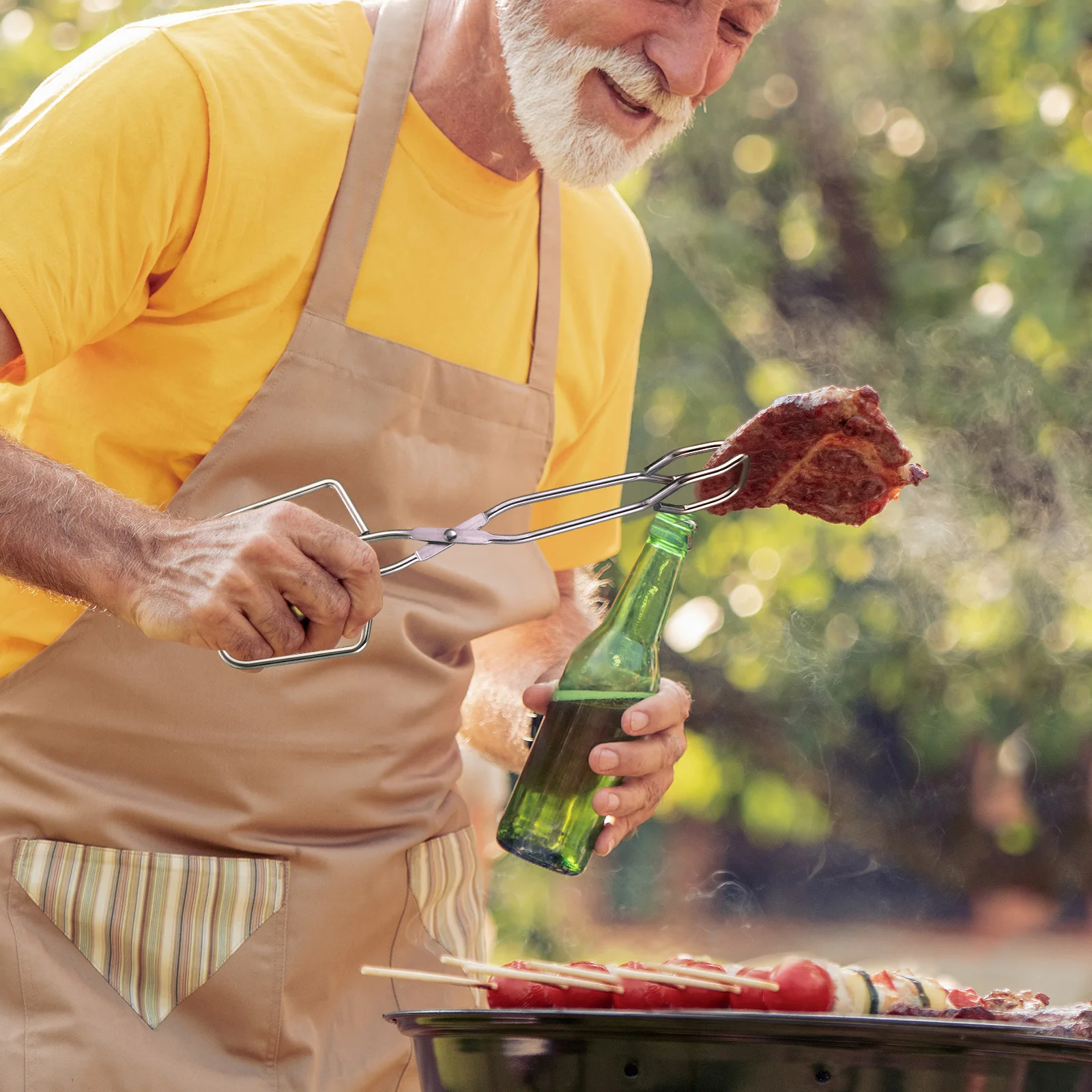 

2Pcs Electroplated Food Tongs Professional Grade Bbq Tongs with Extended Handle Safety Design for Hot Surfaces Outdoor Events