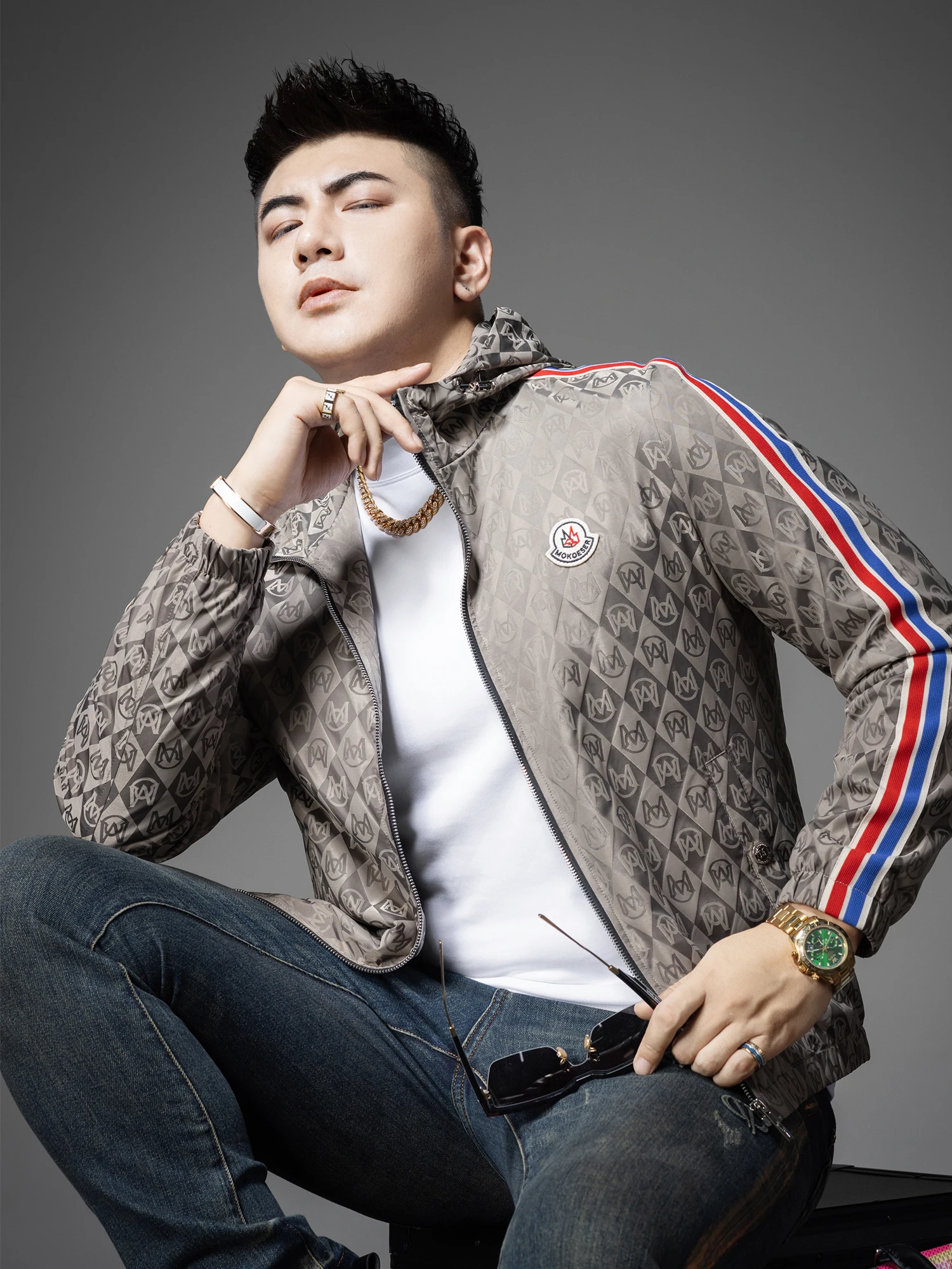 

Мужская повседневная куртка Ele с принтом, приталенная, с капюшоном, на молнии, из смесового нейлона и полиэстера, модная, городская, стильная, осенне-зимняя