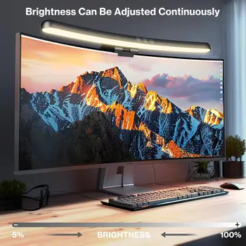 Curved Monitor Light Bar, Stepless Dimming USB Desk Lighting Lamp Applicable to All Screen