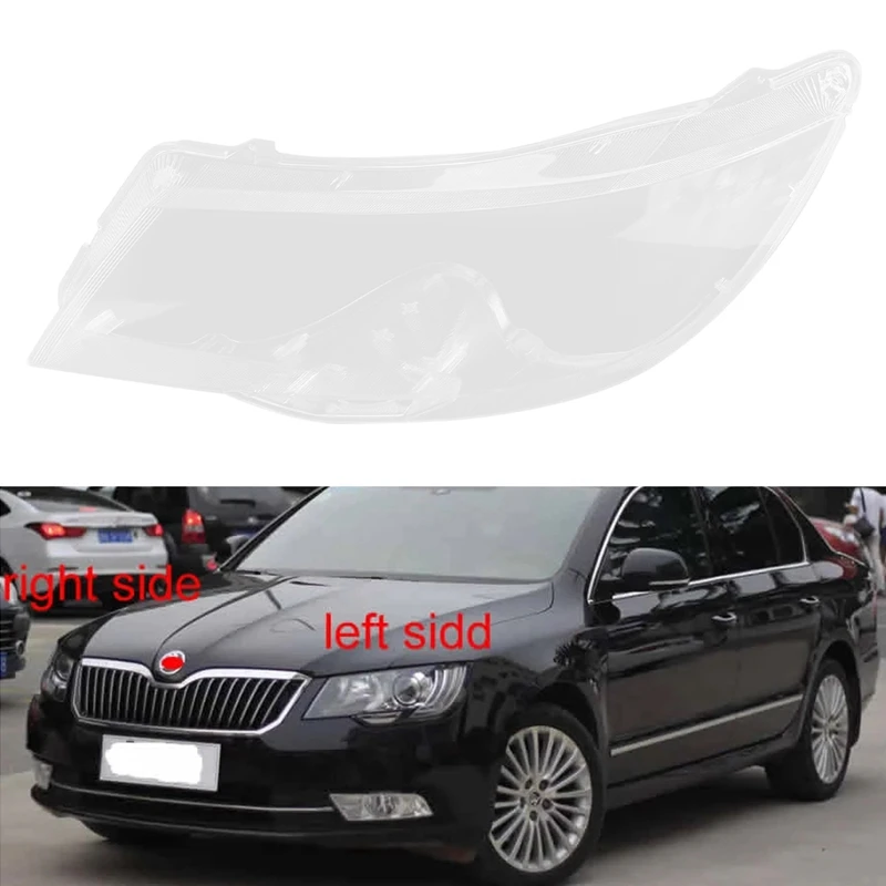 Car Side Head Light Lamp Cover Lens Glass Lamp Cover Headlight Transparent Lampshade For Skoda Superb 2013-2015