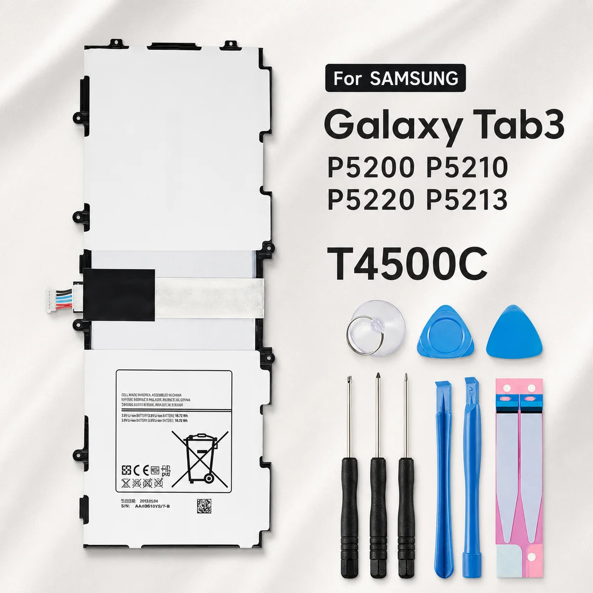 Replacement Tablet Battery 6800mAh for Samsung Galaxy Tab 3 P5200 P5210 P5220 P5213 T4500C T4500E T4500K Tools