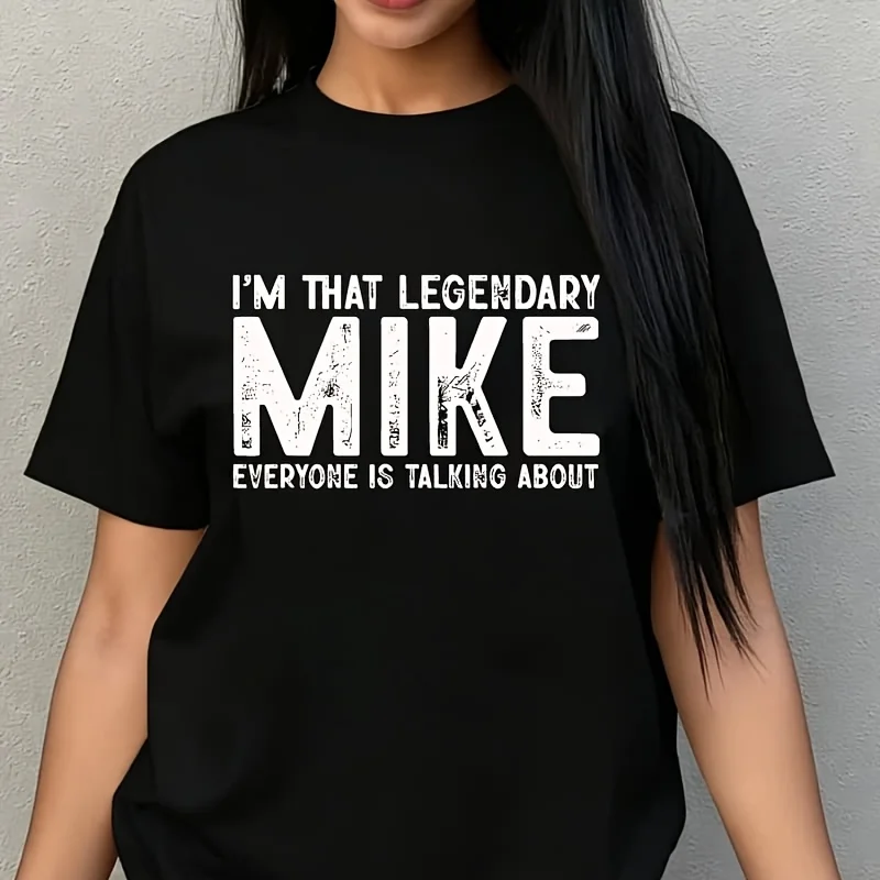Funny Mike Name Saying for Mike Personalized First Name Women's Plus Size T-Shirt 100% Cotton 220g