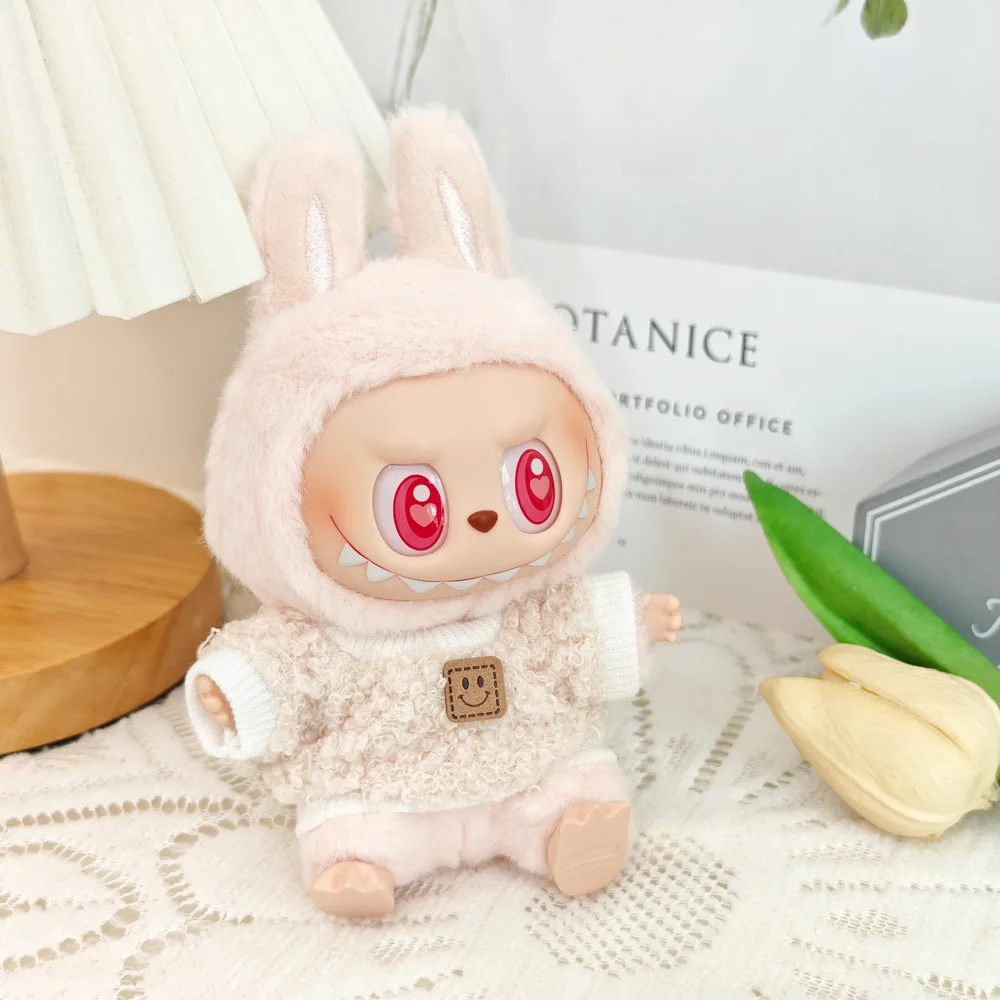 Labubu Bonecas Roupas Bolsas Pingentes Roupas de Pelúcia Chapéus Câmeras Garrafas de Água