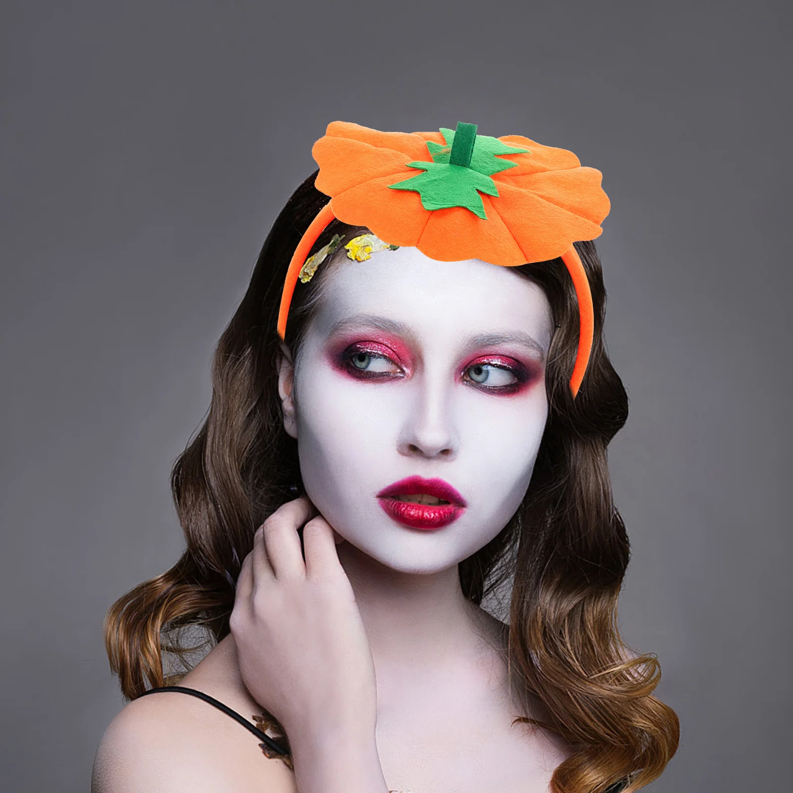 Testa di zucca Fascia per adulti Costumi di Halloween Accessori per capelli Decorazione in tessuto non tessuto sfuso