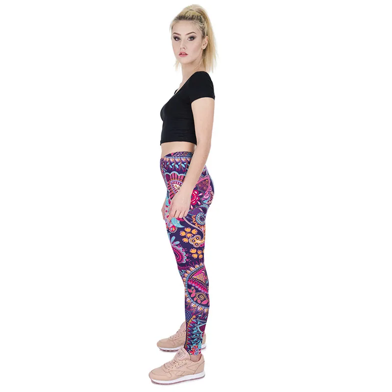 DeanFire Super Soft Stretch Mandala Flowers Print Fitness Leggings Sexy Silm Legins High Waist Trouser Women Pants