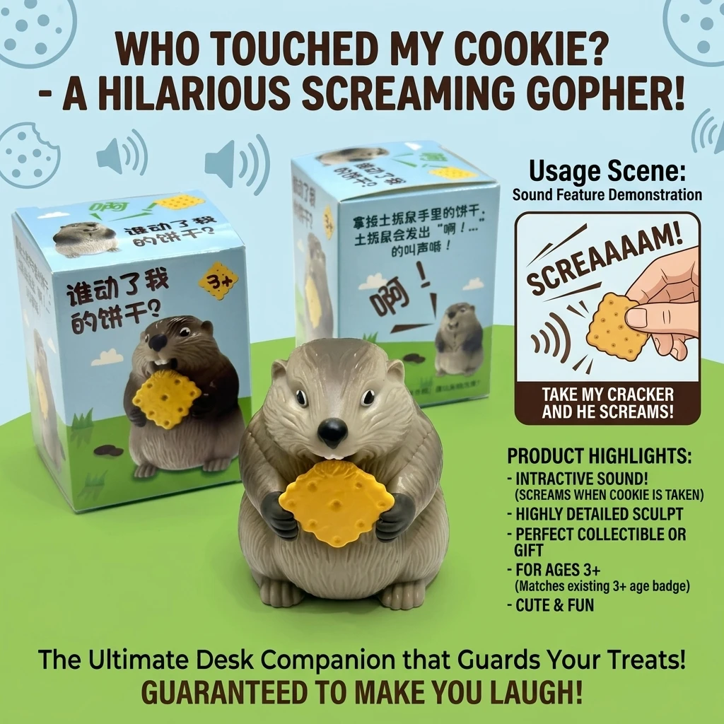 Screaming Marmot Prank Toy Funny Shape Abstract Sounding Toy Desktop Size Funny Prank Toy For Home Office Stress Relief Toy