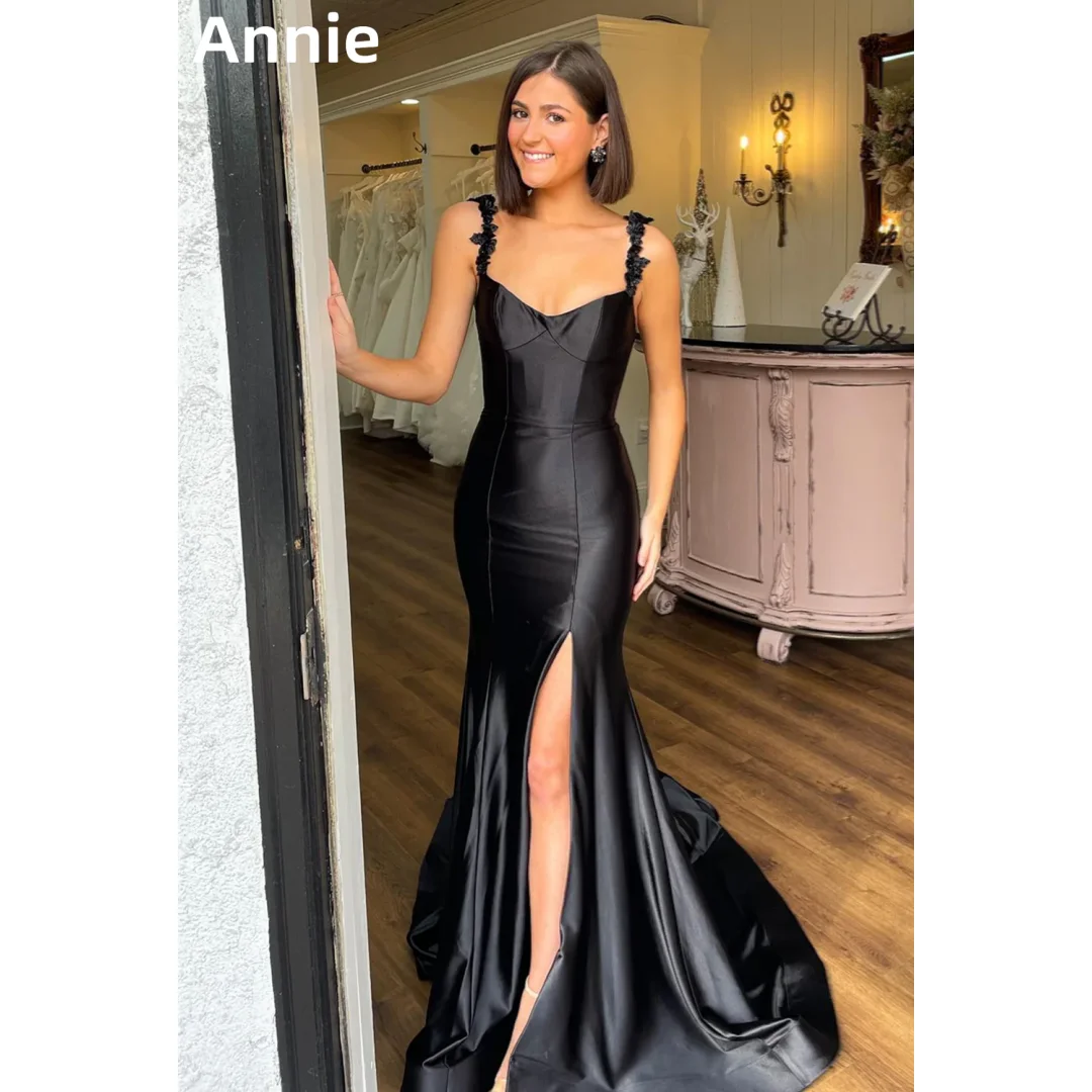 

Annie Sexy Off-shoulder Wedding Dress Black Mermaid Side Slit Elegant Prom Dresses Princess Cocktail Dresses Vestidos De Fiesta