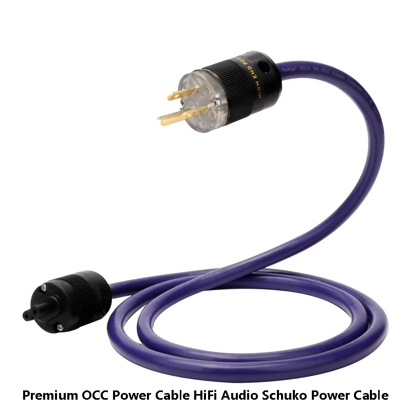 Cavo di alimentazione audio HiFi in rame OCC premium placcato in oro Figura 8 IEC C7 femmina e spina USA/UE, compatibile Schuko, per sistemi audiofili