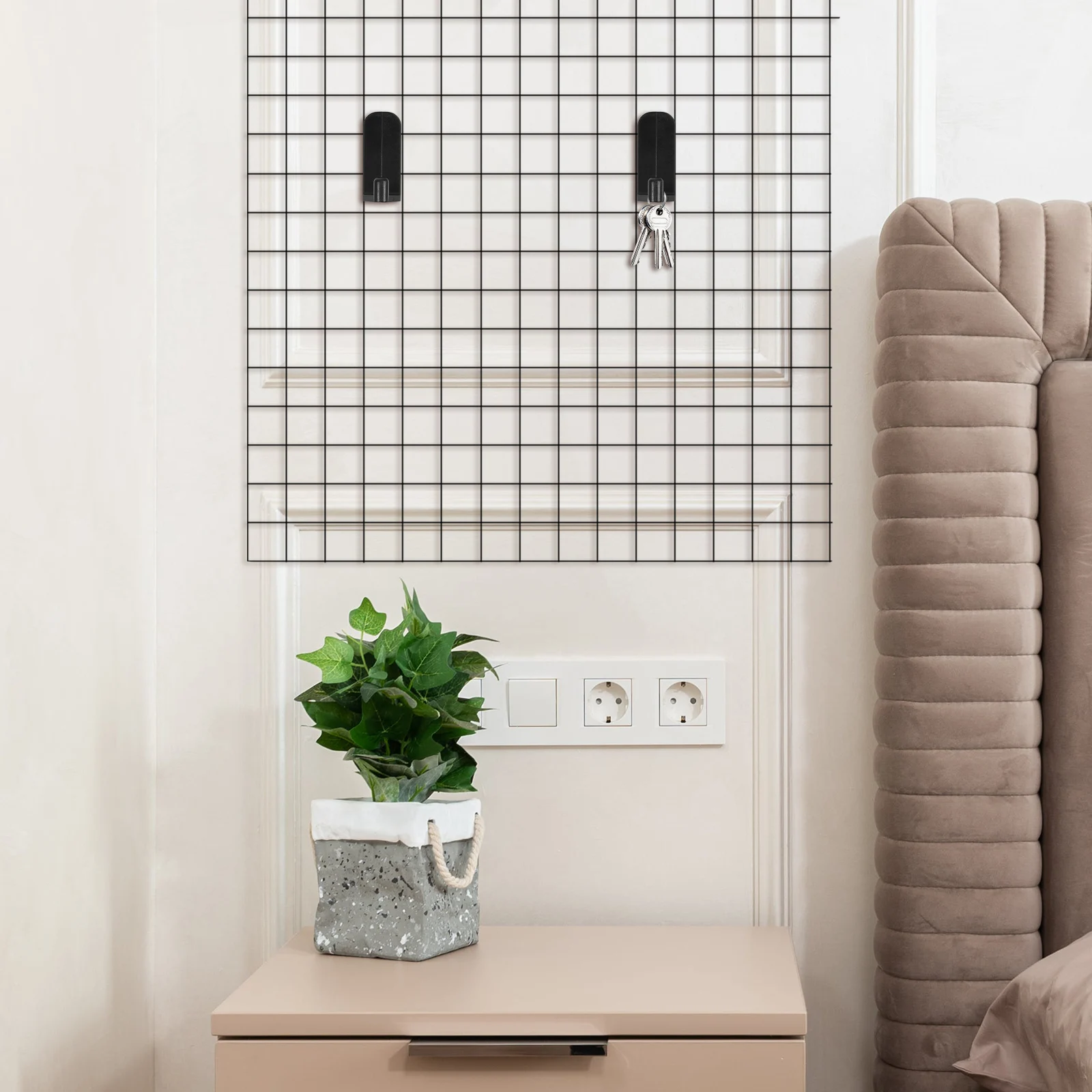 

5 Pcs Single Hole Hook Broom Hanger Adjustable Desk Black Hooks for Wall Backdrop Clamps Mount Cabinet Latches and Catches