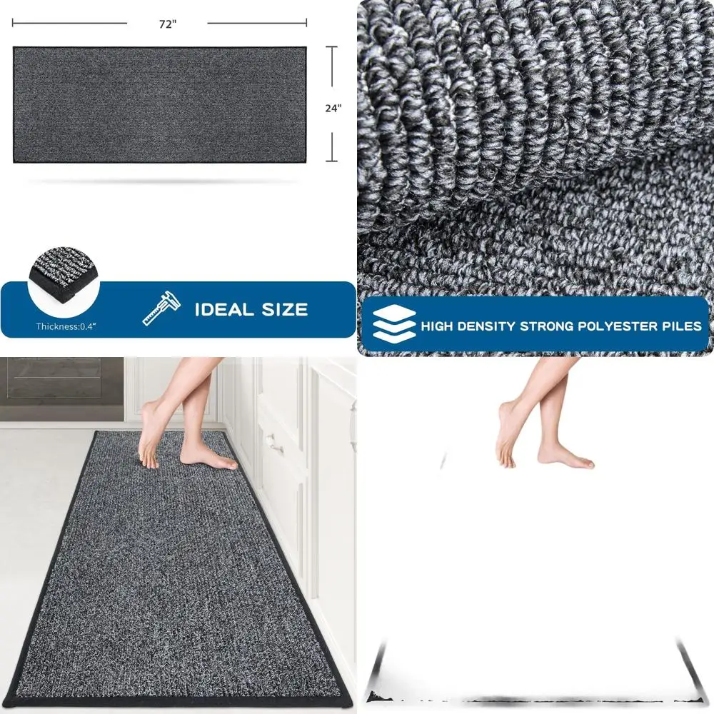 

Бегущий коврик 2 x 6 футов, который можно стирать в машине, нескользящий коврик для кухни и прихожей, впитывающий мягкий коврик для стирки, рулонный