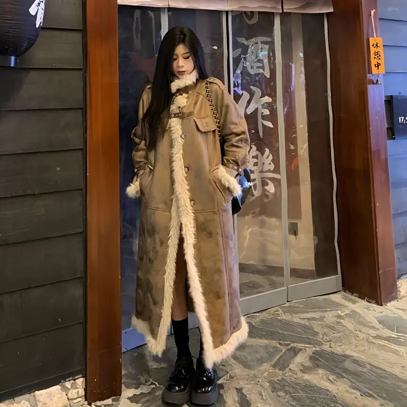 Winter Thickened Long Fur Integrated Fur Coat Women'S New Parkao Women'S Fur Lamb Woman Coat