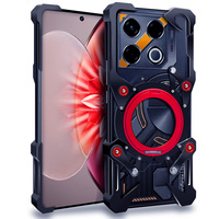 Luxury Hollow Metal Case For Infinix GT 20 Pro Cover Infinix GT 10 Pro Aluminum Bumper Built-in 360° Bracket With Protector