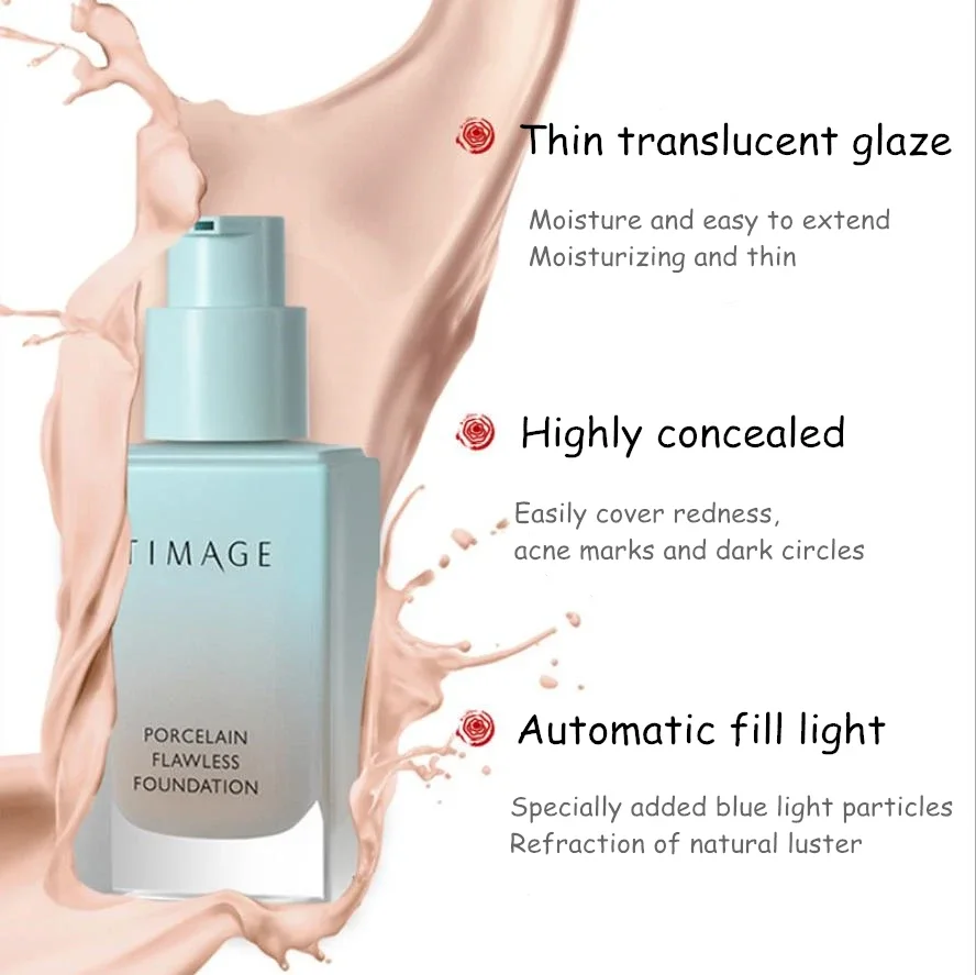 TIMAGE Two Into One Porcelain Flawless Foundation + Lasting Concealer Moisture And Easy To Extend Highly Concealed