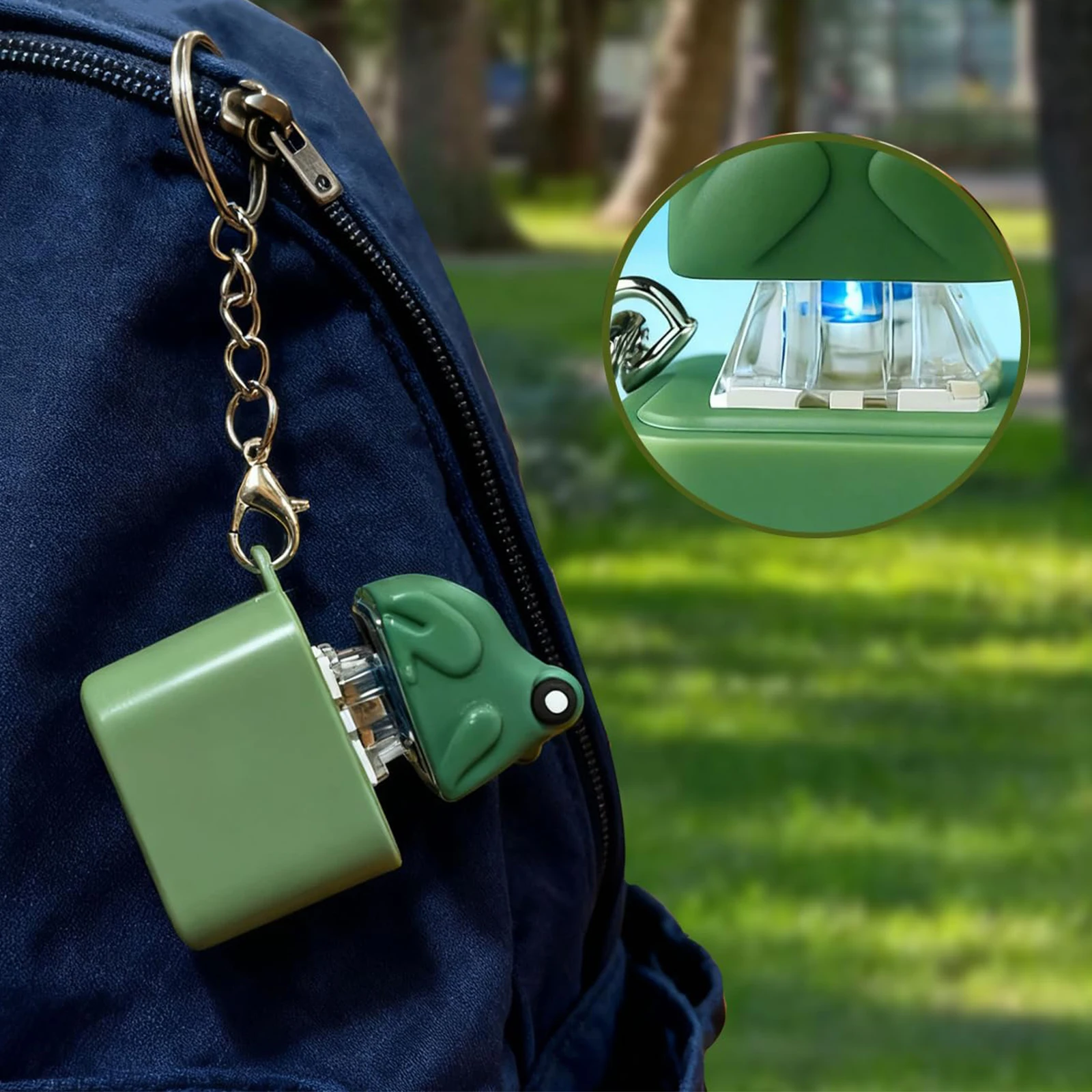 Rechargeable Sound Button Fidget Keychain W/ Sound LED Lights Keyboard Clicker Frog Fidget Toys for Kids Boys Girls Gift view 4