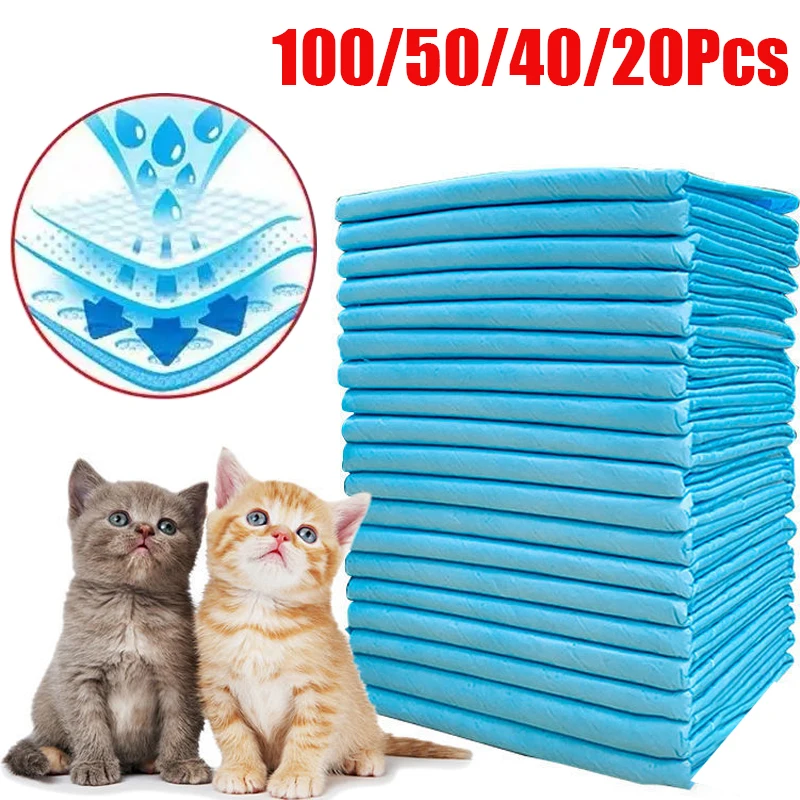 

100/50/40/20Pcs Absorbent Dogs Diapers Disposable Puppy Training Pee Pads Quick Dry Surface Mat Clean Cushion Pet Dog Urine Pad