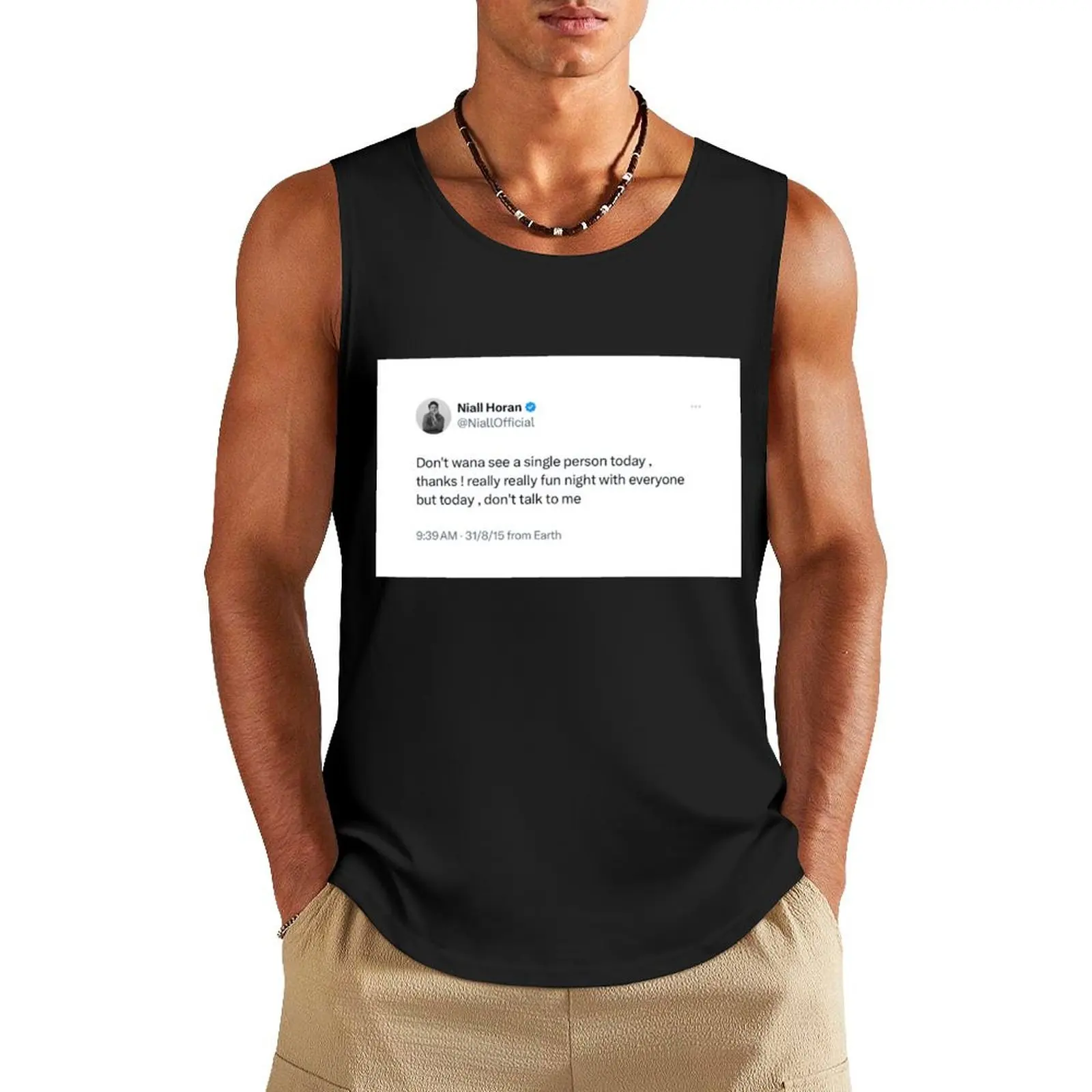 Don’t wanna see a single person today Tweet Tank Top vest for men clothes for men summer