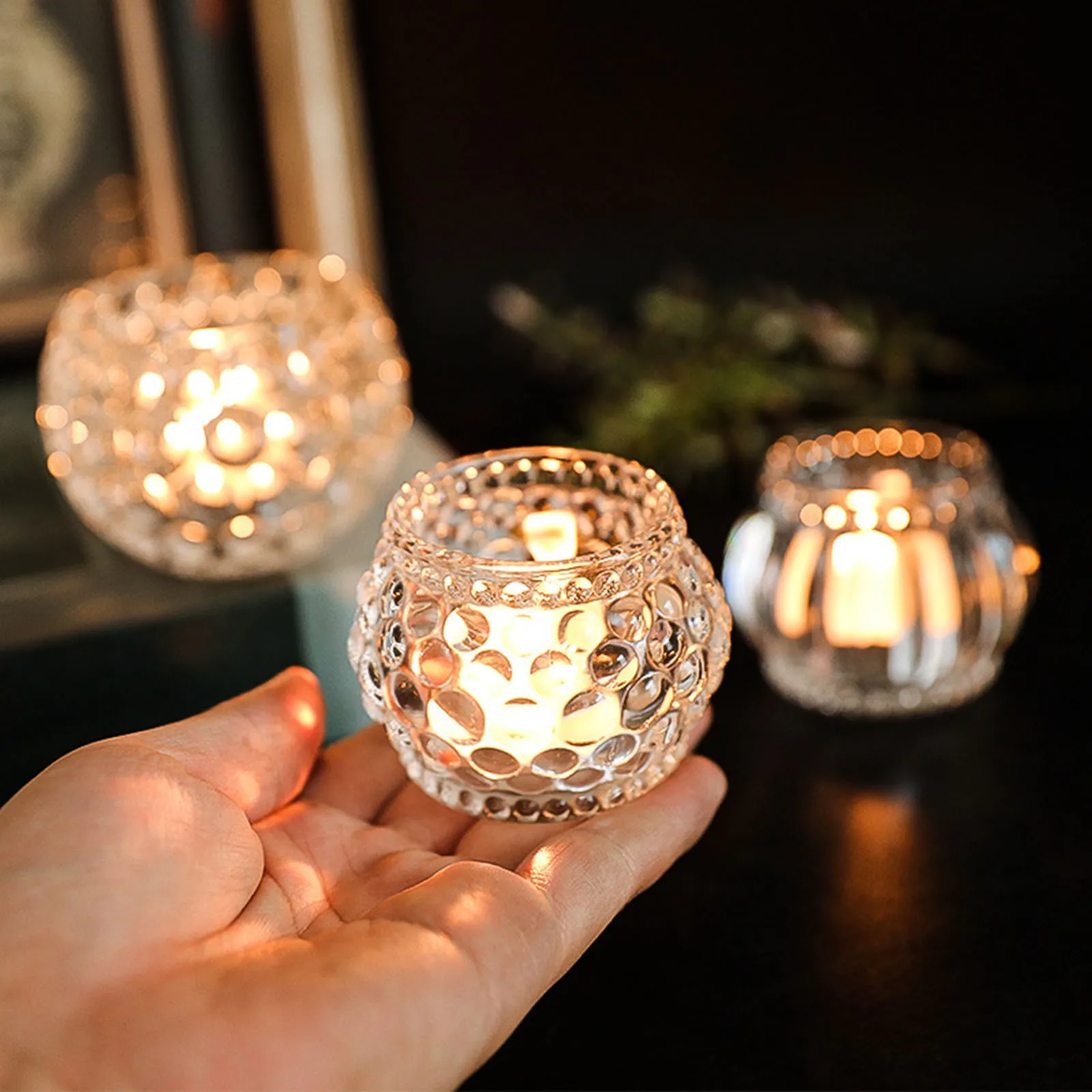 Nordic Glass Candle Holders Decorative Pillar Candle Stands for Birthday Wedding Parties Dinner Table Centerpiece Ornament