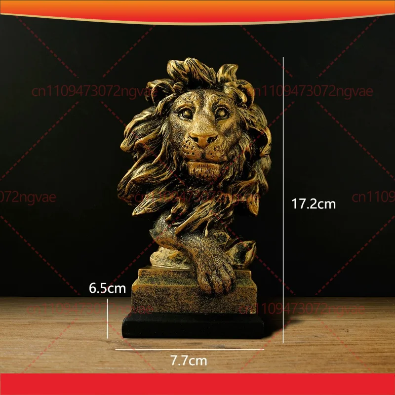 Sandstone Lion Head Ornament Home Decor for Wine Cabinet Entrance Office Display Decoration Figurines & Miniatures