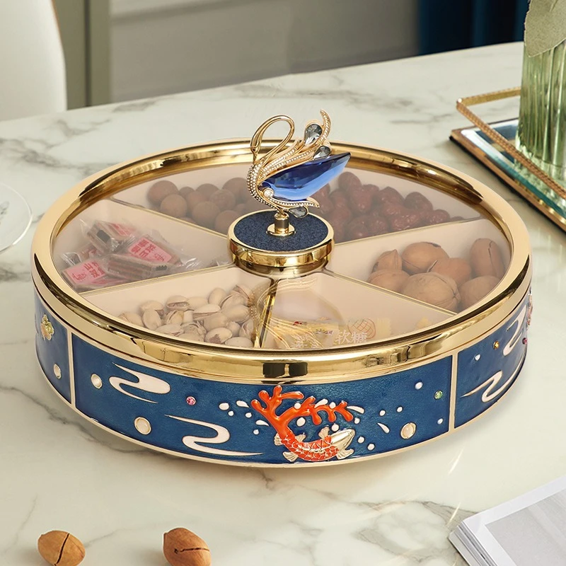 

Light luxury is a dried fruit storage box and a high-end living room coffee table dried fruit plate