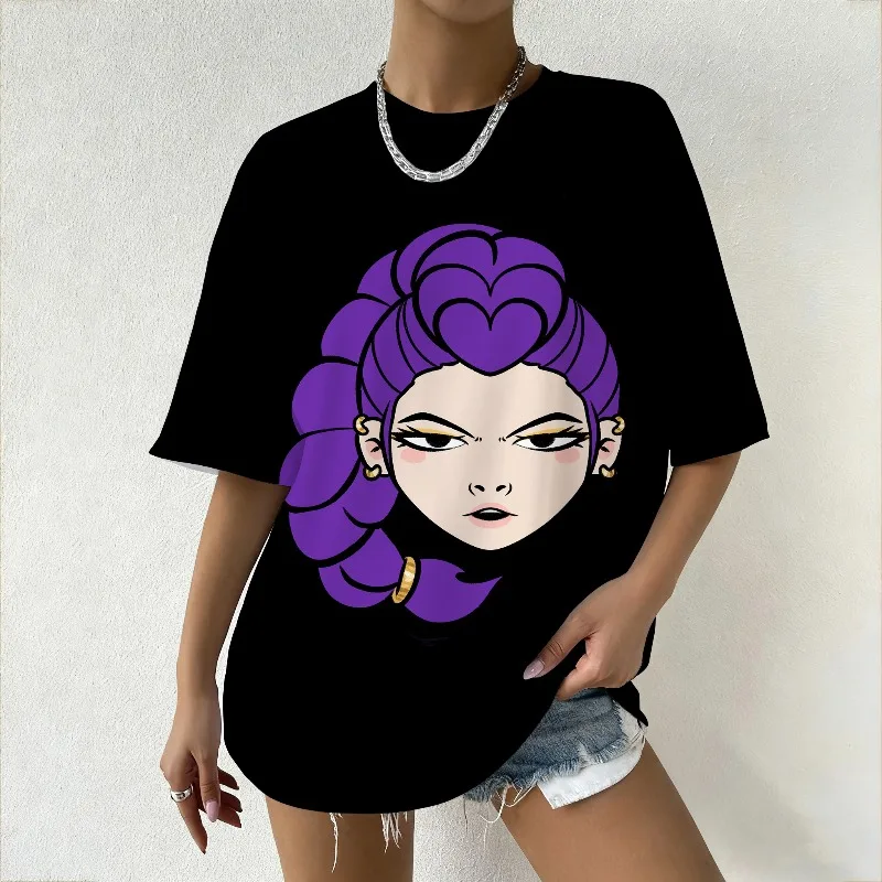 

Женская футболка с рисунком KPop Demon Hunters, модный уличный топ с жирным принтом персонажей мультфильма для летних любителей моды