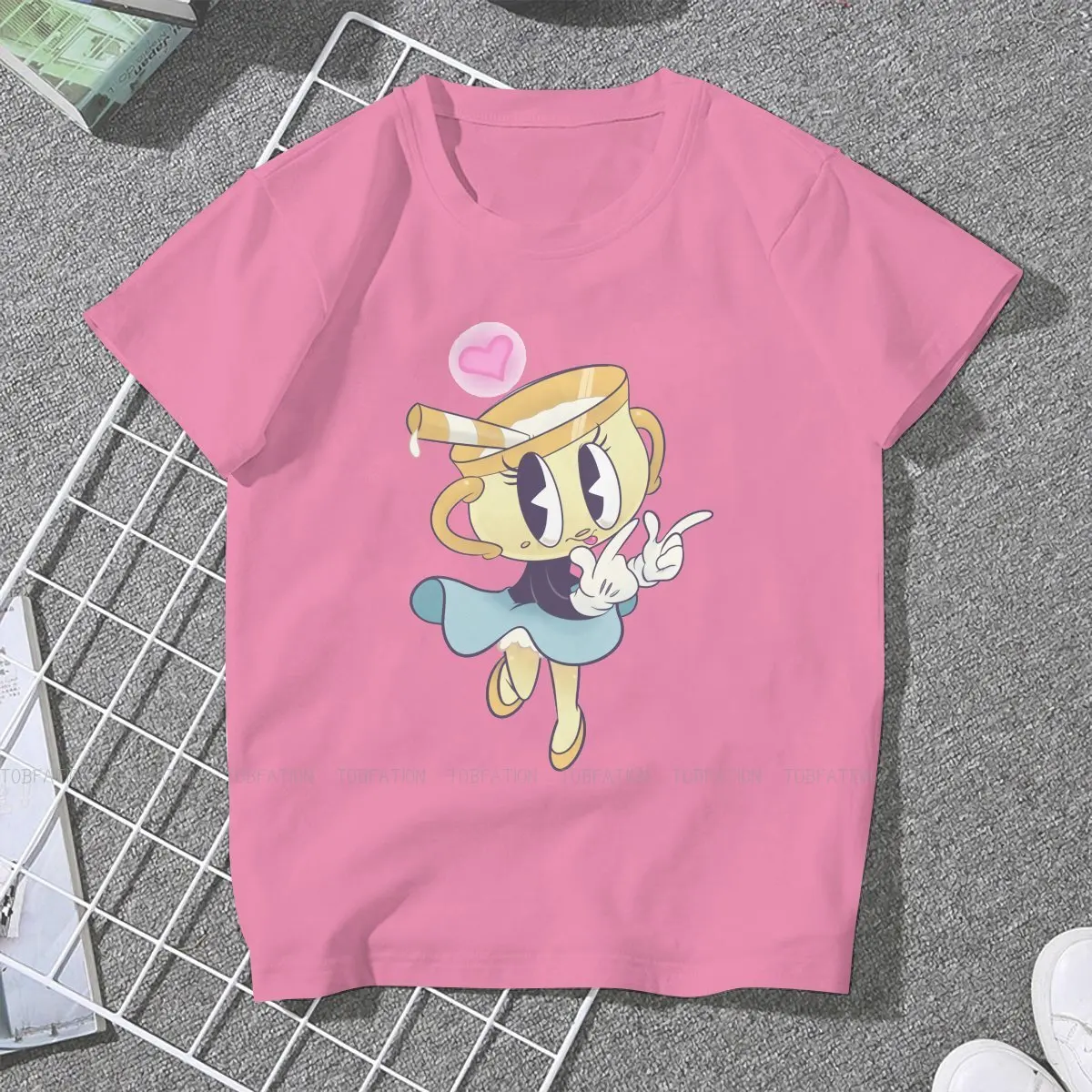 Ms Chalice Dancing Women's TShirt Cuphead Ms Chalice Game Girls Basic Tees 5XL O-neck Female T Shirt Funny Hipster Gift